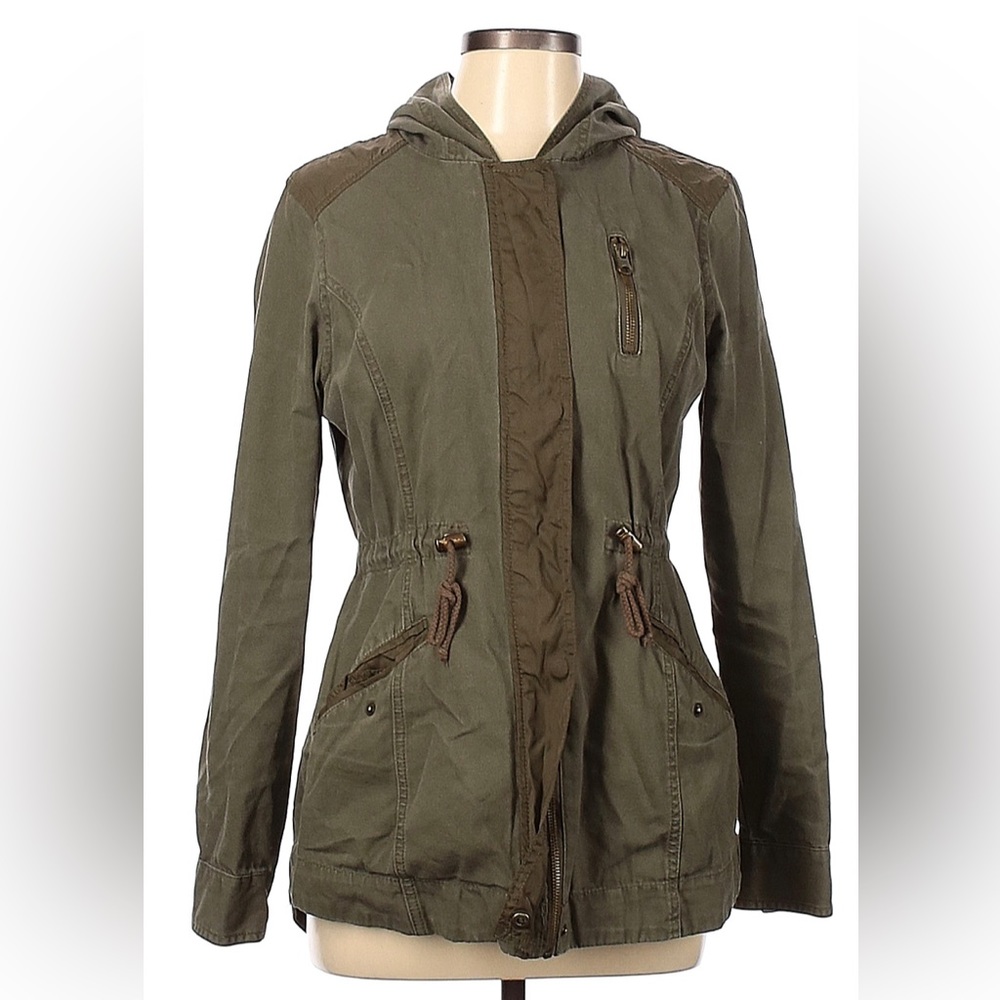 American Rag Cie- Coats & Jackets Below Hip Dark Army Green Jacket with Hood